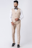 Light Beige Men's Polyester Tuxedo Suit
