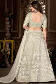Light Beige Sequins Embroidered Net A-line Lehenga 