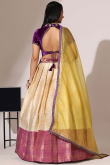 Light Beige Silk Embroidered A Line Lehenga 