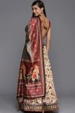 Light Beige Silk Lehenga with Zari Work & Grey Beige Dupatta
