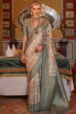 Elegant Tussar Silk Saree in Light Beige with Woven Zari Detail
