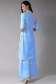 Light Blue Cotton Slub Kurti 