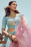 Light Blue Georgette Embroidered Lehenga