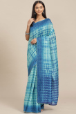 Saree for Party Wear in Linen Light Blue with Printed