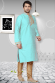 Light Blue Silk Kurta Pajama For Men