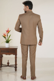 Light Brown Silk Jodhpuri Style Plain Men's Coat Pant