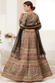 Light Brown Silk Printed Lehenga