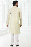 Light Green Linen Cotton Men's Kurta
