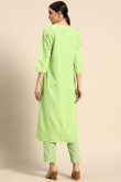 Light Green Poly Crepe Printed Kurti