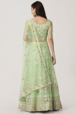 Light Green Stone Embellished Net Panelled Style Lehenga