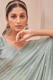 Light Grey Chinnon Lightweight saree