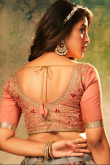 Light Grey Organza Printed Lehenga
