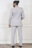 Light Grey Plain Linen Jodhpuri Style Men's Sherwani