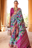 Light Grey Silk Printed Saree