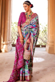 Light Grey Silk Printed Saree