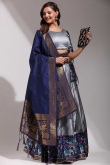 Light Grey Silk Weaved A Line Lehenga 