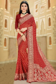 Light Maroon Georgette Printed Saree