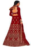 Light Maroon Velvet Embroidered Lehenga
