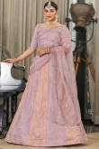 Light Mauve Art Silk Embroidered Lehenga