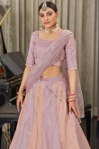 Light Mauve Art Silk Embroidered Lehenga