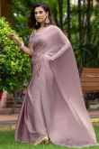 Light Mauve Chiffon Stone Embellished Light Weight Saree