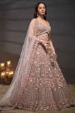 Light Mauve Dori Embroidered Net Panelled Style Lehenga