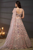Light Mauve Dori Embroidered Net Panelled Style Lehenga