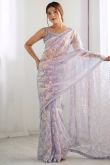 Light Mauve Embroidered Light Weight Saree 