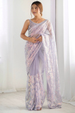Light Mauve Embroidered Light Weight Saree 