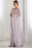 Light Mauve Embroidered Light Weight Saree 