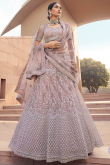 Net Light Mauve Mauve Dori Embroidered Bridesmaid Wear Lehenga
