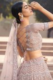 Net Light Mauve Mauve Dori Embroidered Bridesmaid Wear Lehenga