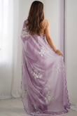 Light mauve Organza Sequins Embroidered Light Weight Saree 