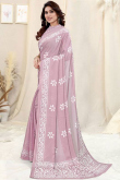Light Mauve Printed Light Weight Georgette Saree