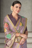 Light Mauve Printed Silk Light Weight Saree