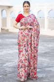 Light Mauve Satin Printed Casaul Wear Saree