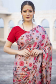 Light Mauve Satin Printed Casaul Wear Saree