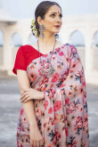 Light Mauve Satin Printed Casaul Wear Saree