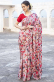 Light Mauve Satin Printed Casaul Wear Saree