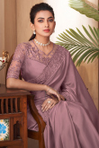 Light Mauve Silk Embroidered Saree