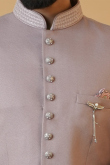 Light Mauve Silk Jodhpuri Style Plain Men's Coat Pant