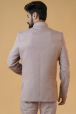 Light Mauve Silk Jodhpuri Style Plain Men's Coat Pant