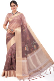 Light Mauve Silk Saree With Silk Blouse