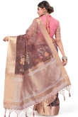 Light Mauve Silk Saree With Silk Blouse