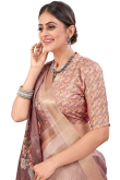 Light Mauve Silk Saree With Silk Blouse