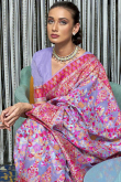 Light Mauve Soft Silk Printed Saree