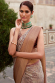 Light Mauve Woven Zari Broad Border Silk Saree