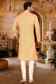 Light Orange Cotton Men Kurta Pajama