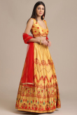 Silk Lehenga in Light Orange colour with Printed for Party 
