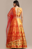 Silk Lehenga in Light Orange colour with Printed for Party 